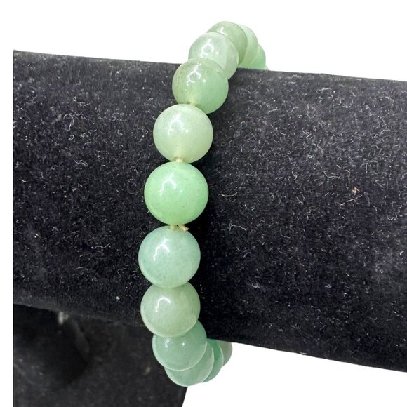 Green Aventurine Jadeite Hand Made Bead Bracelet Elastic Stretch 6mm Beads - Picture 1 of 6